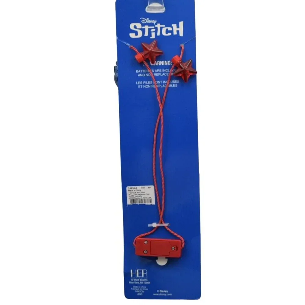 Disney Stitch Necklace Light-Up Patriotic Blue Red Lilo and Stitch Claires